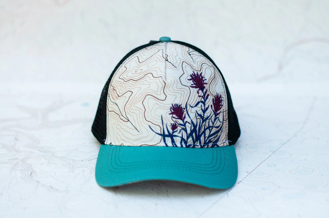 Final Switchback Paintbrush Trucker Hat Final Switchback by Katie Jeanne Reim