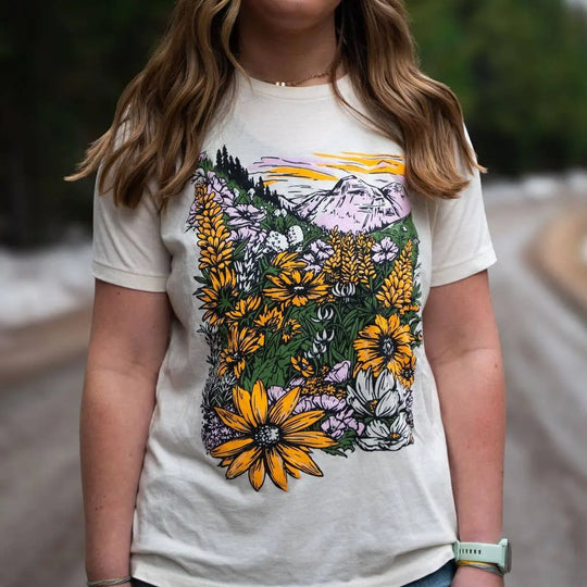 Flower Meadow Ladies Relaxed Tee The Montana Scene