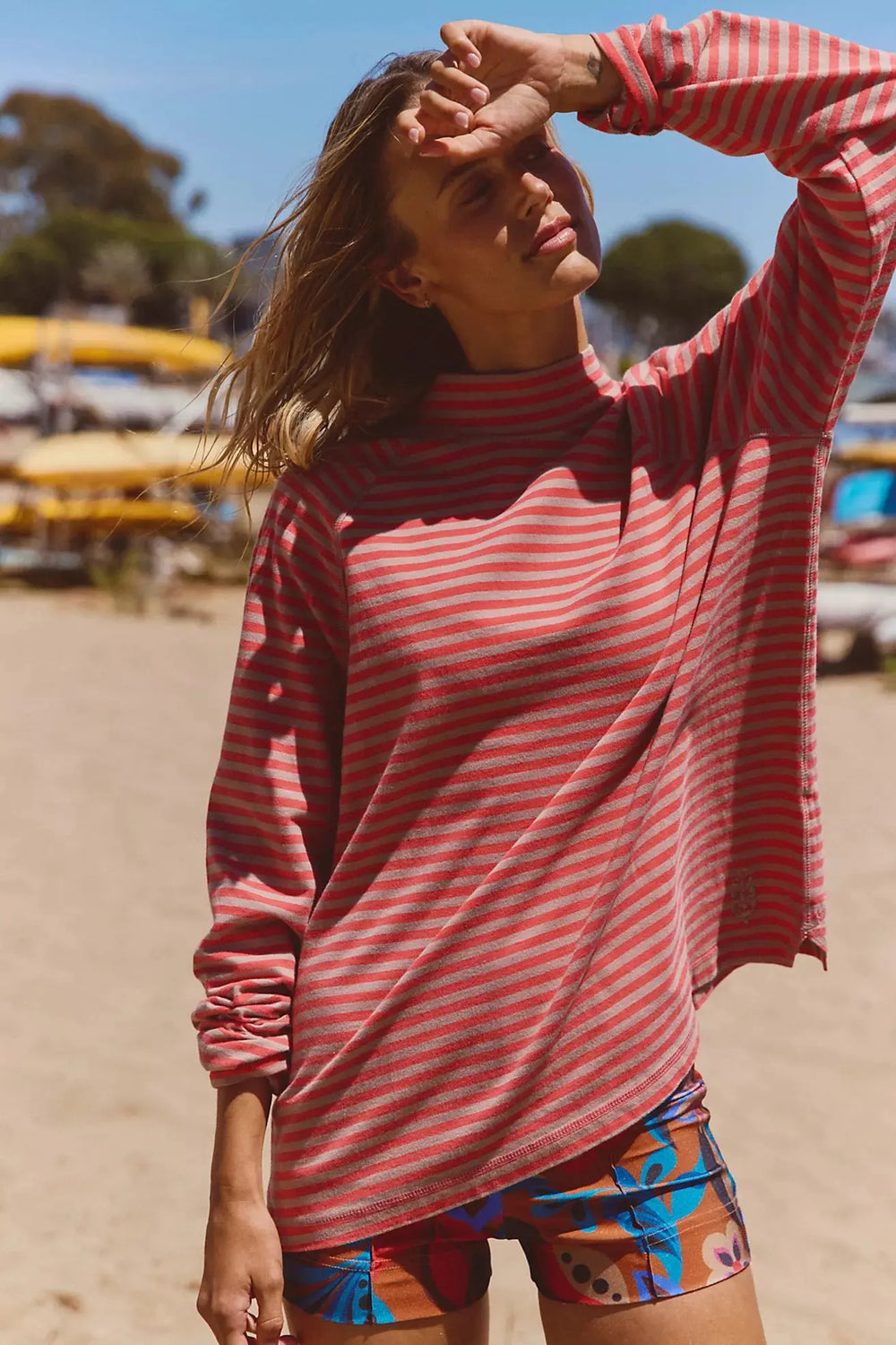 Free People Movement Restoration Yarn Dye Stripe Layer Free People Movement