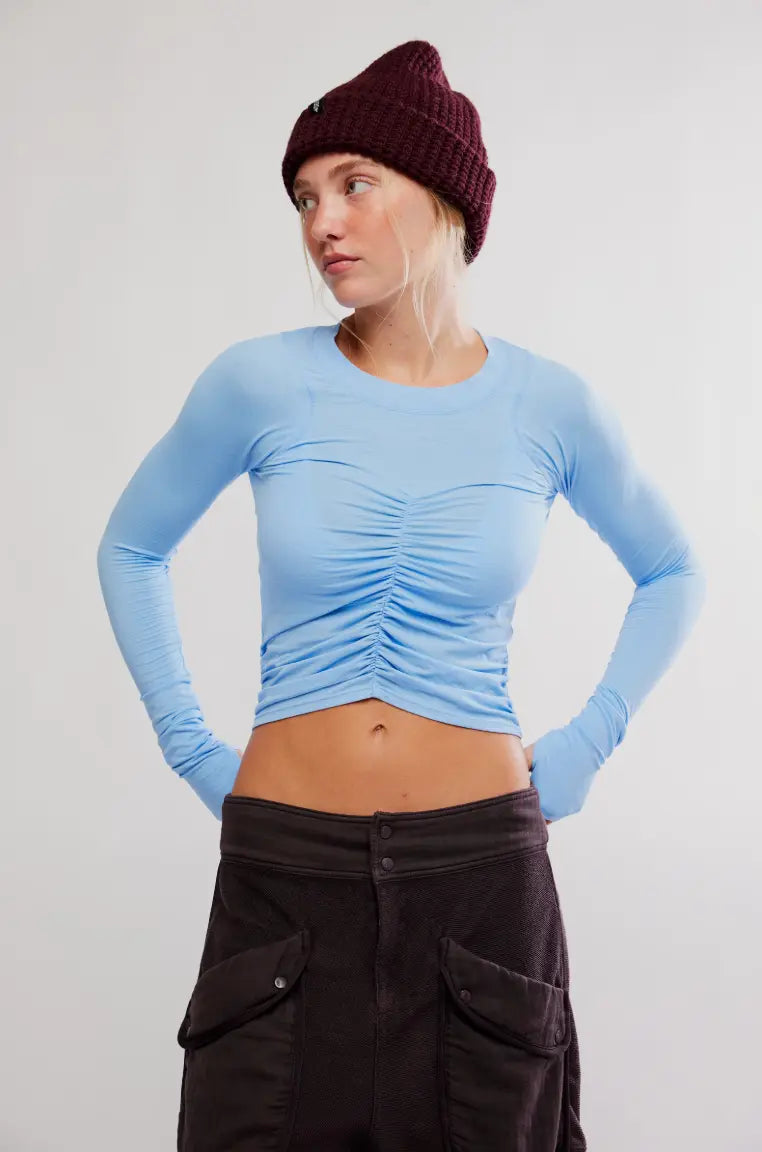 Free People Movement Tempo Ruched Long Sleeve Free People Movement