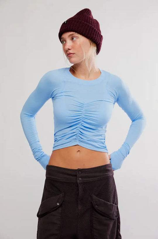 Free People Movement Tempo Ruched Long Sleeve Free People Movement