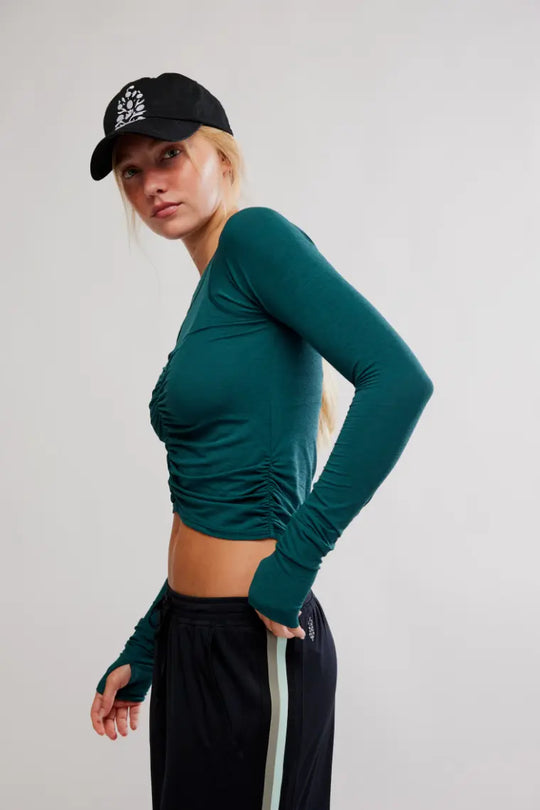 Free People Movement Tempo Ruched Long Sleeve Free People Movement