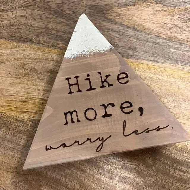 Hike More Worry Less Mountain Sign CO|Creative