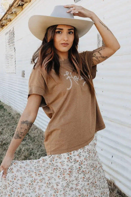 Howdy Tee - Brown - The Outside Society