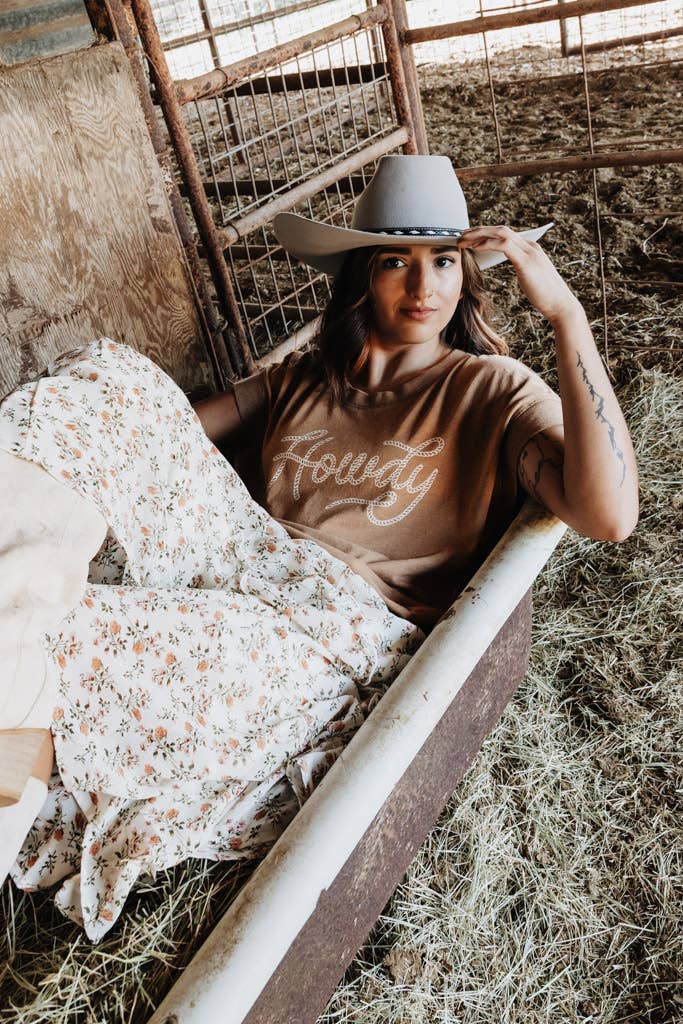 Howdy Tee - Brown - The Outside Society