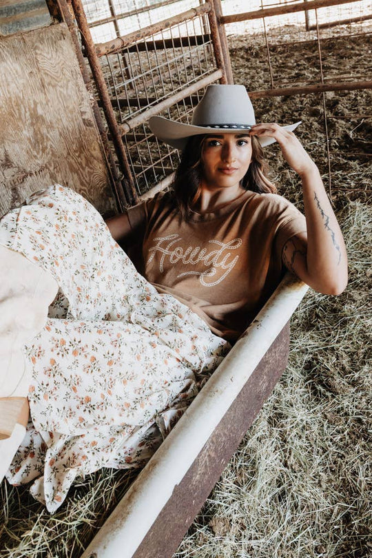 Howdy Tee - Brown - The Outside Society