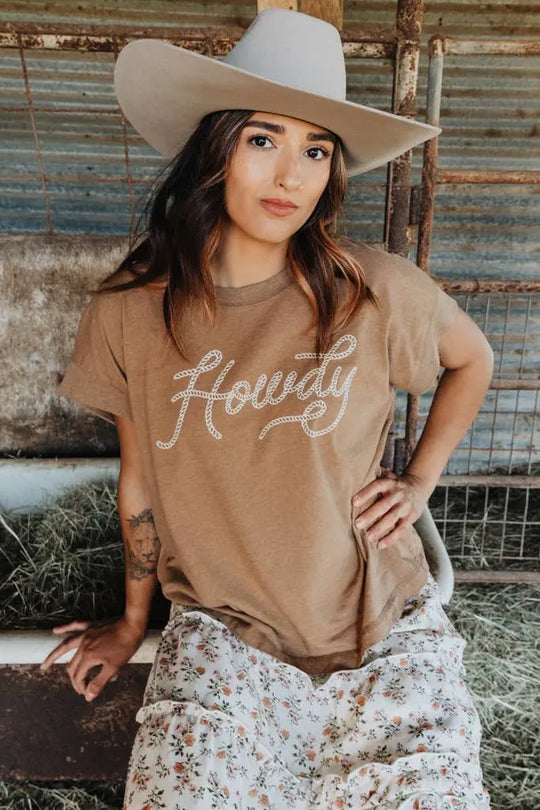 Howdy Tee - Brown - The Outside Society