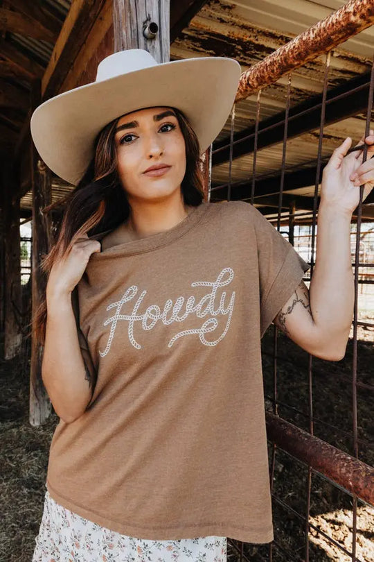 Howdy Tee - Brown - The Outside Society