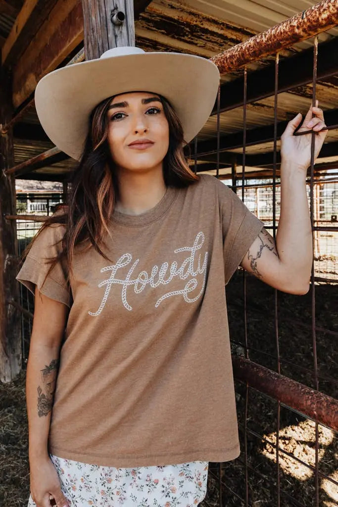 Howdy Tee - Brown - The Outside Society