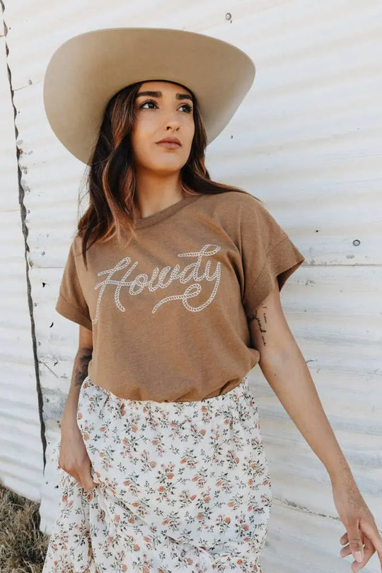 Howdy Tee - Brown - The Outside Society