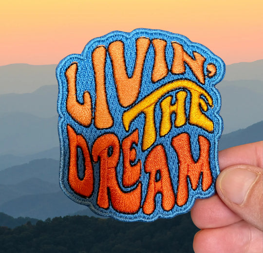 Livin' The Dream Patch Snapback Flat Brim Spruce Seed LLC
