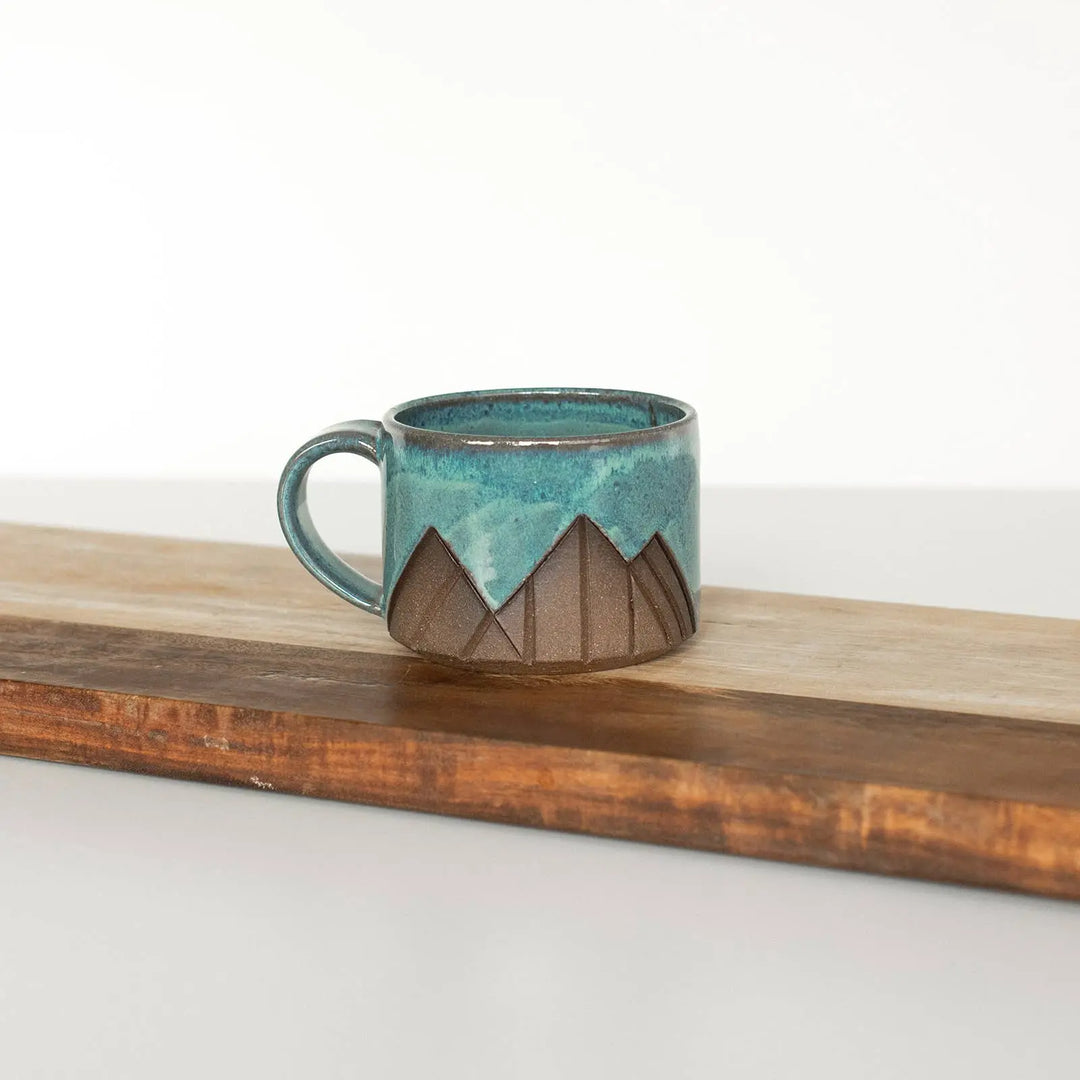Mountain Mug: Starry Night on Brown Clay / Small Less Is More Studios