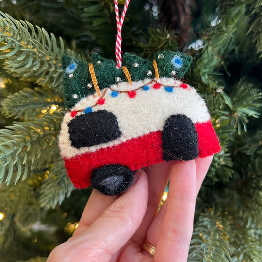 Ornaments 4 Orphans Camper Felt Wool Christmas Ornament   - The Outside Society