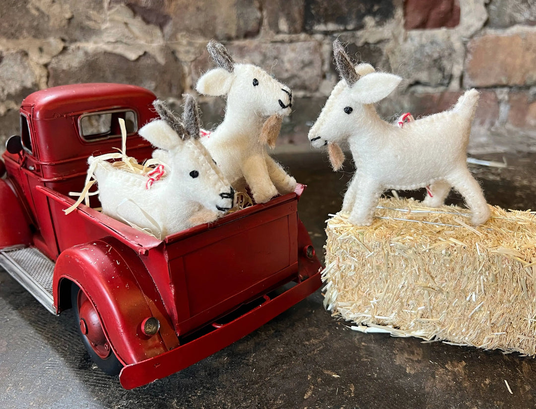 Ornaments 4 Orphans Goat Felt Wool Christmas Ornament Ornaments 4 Orphans