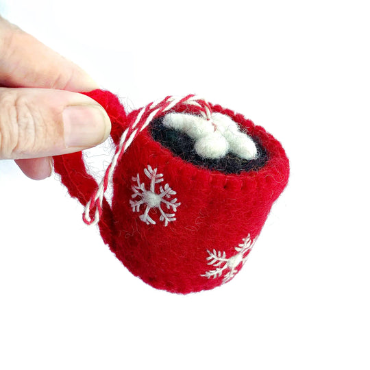 Ornaments 4 Orphans Hot Chocolate Felt Wool Christmas Ornament - The Outside Society