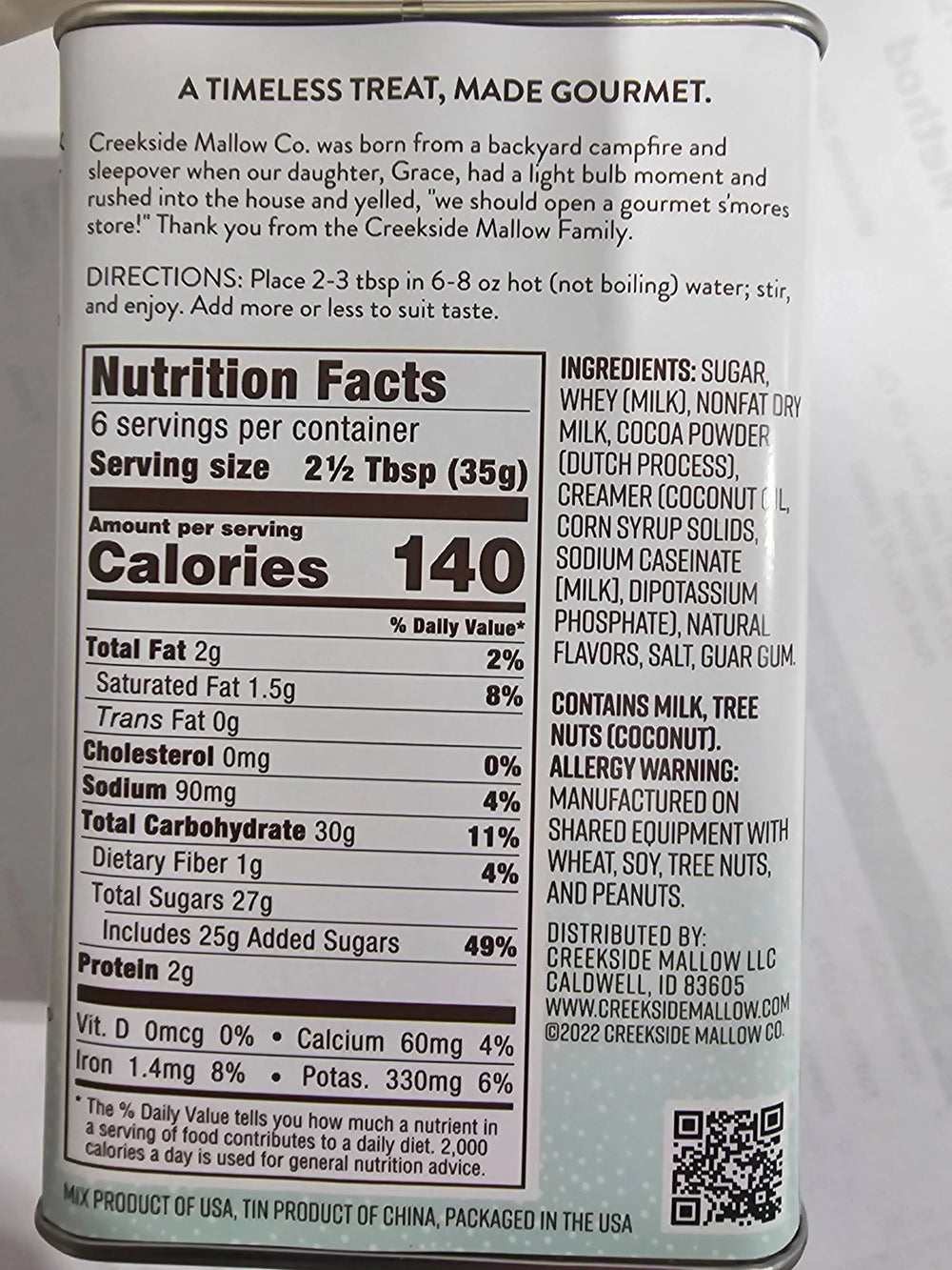 Peppermint Hot Chocolate Mix Creekside Mallow Co.