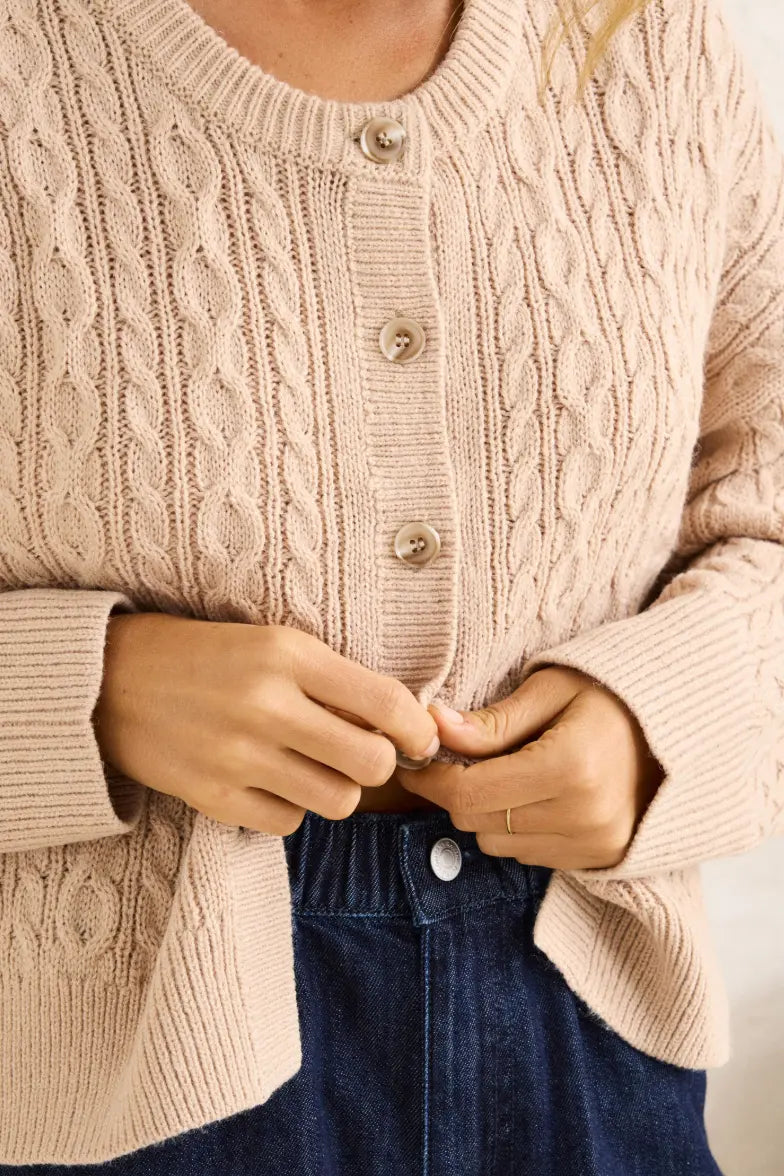 Rhythm Juniper Cable Knit Cardigan Rhythm