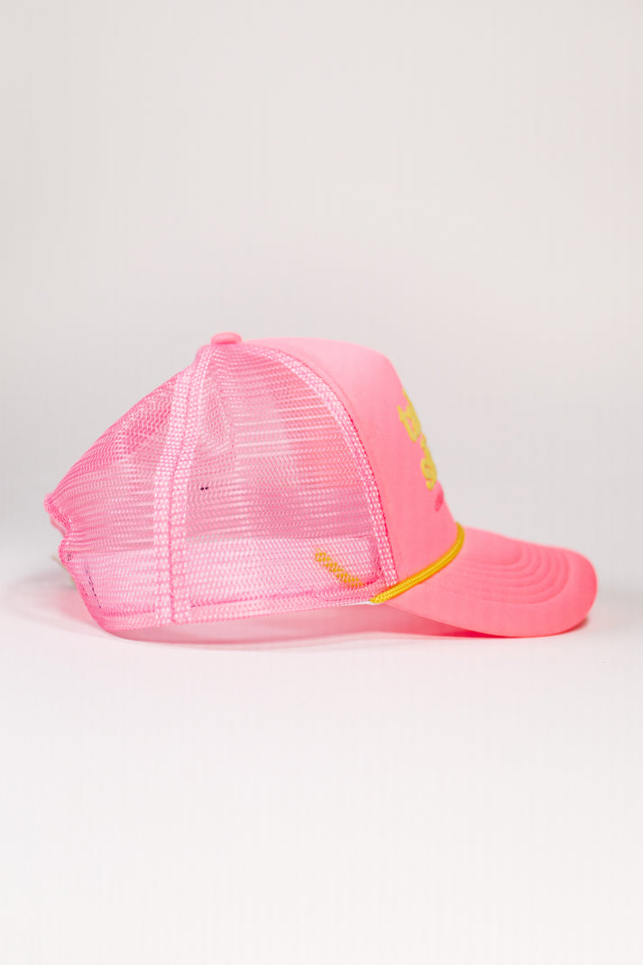 Flamingo Take Me Skiing Trucker Hat
