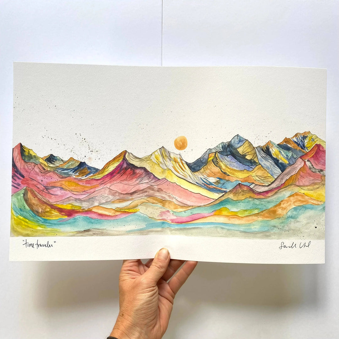 Sarah Uhl Mountain Art 10x16 print: Time Traveler Sarah Uhl