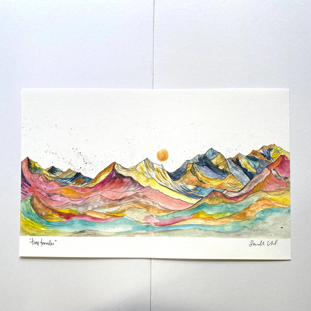 Sarah Uhl Mountain Art 10x16 print: Time Traveler Sarah Uhl