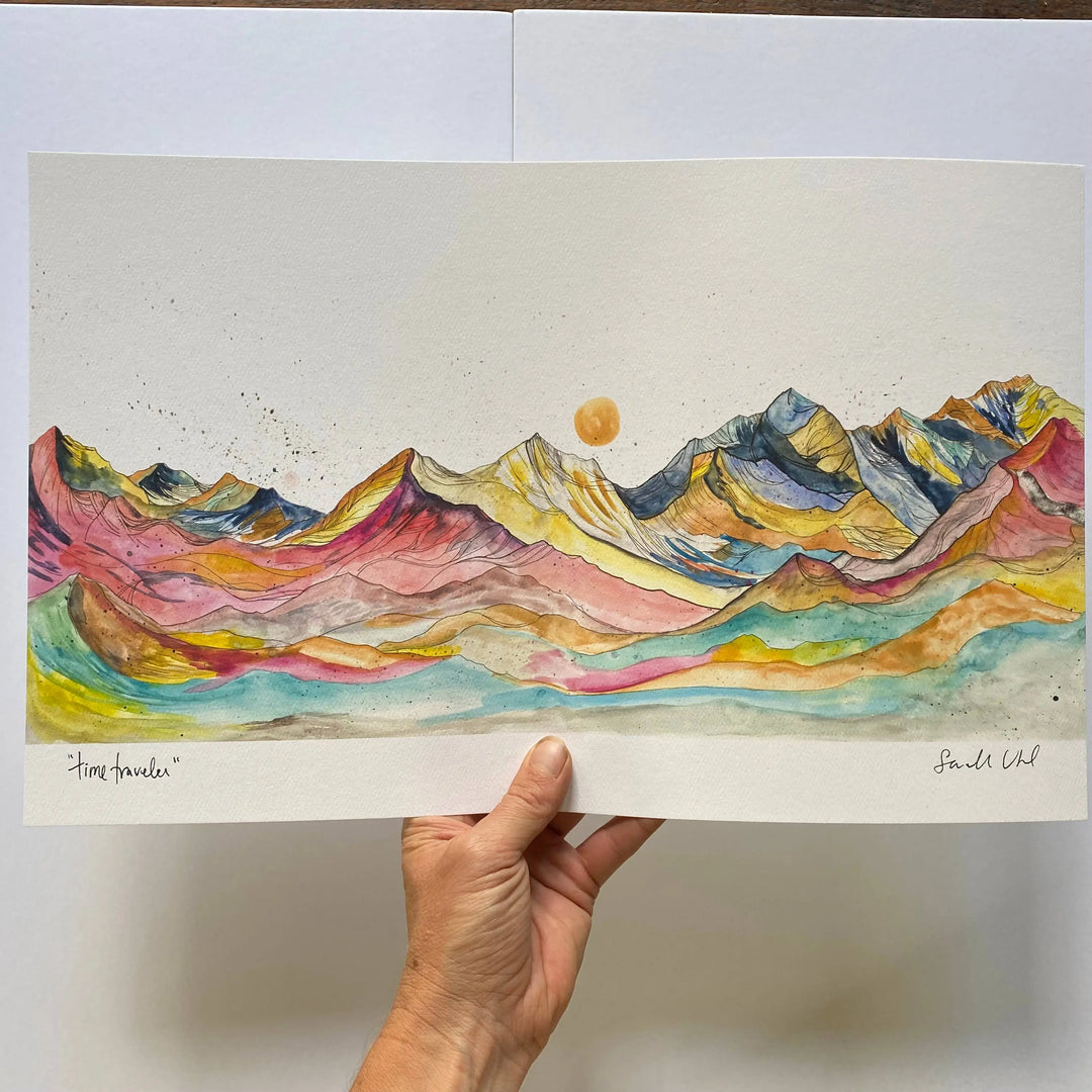 Sarah Uhl Mountain Art 10x16 print: Time Traveler Sarah Uhl