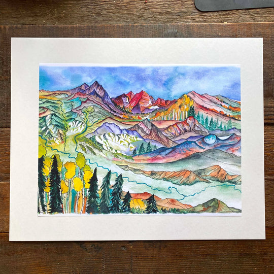 Sarah Uhl Mountain Art  print: The Roaring Fork Valley Our Valley Sarah Uhl