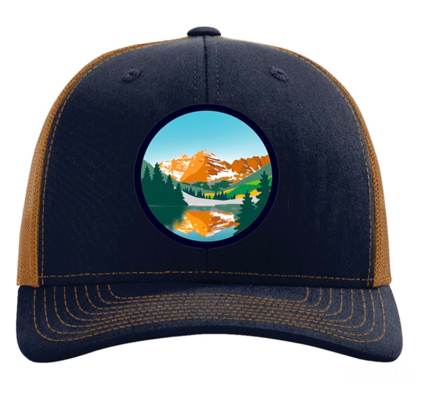 Maroon Bells Curved Brim Trucker Hat Tommy Breeze