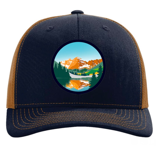 Maroon Bells Curved Brim Trucker Hat Tommy Breeze