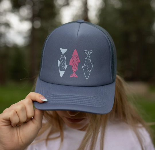 Montana Scene Three Fish Foam Trucker