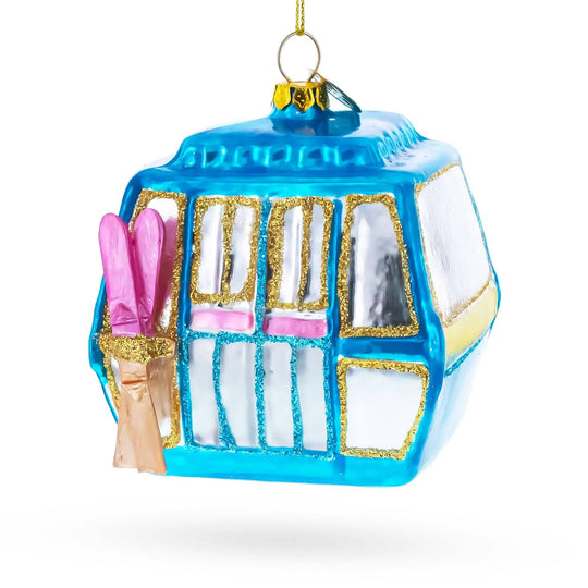 Ski Gondola Cable Car Glass Christmas Ornament BestPysanky