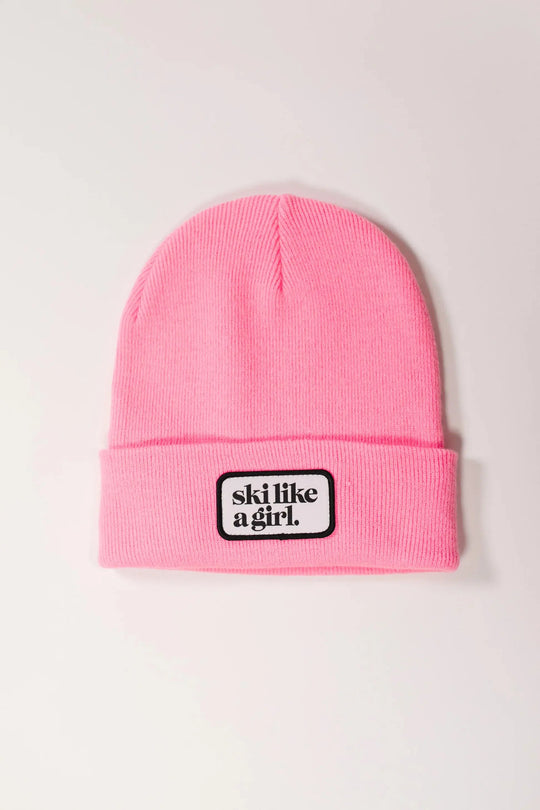Ski Like A Girl Patch Beanie Ski Like A Girl