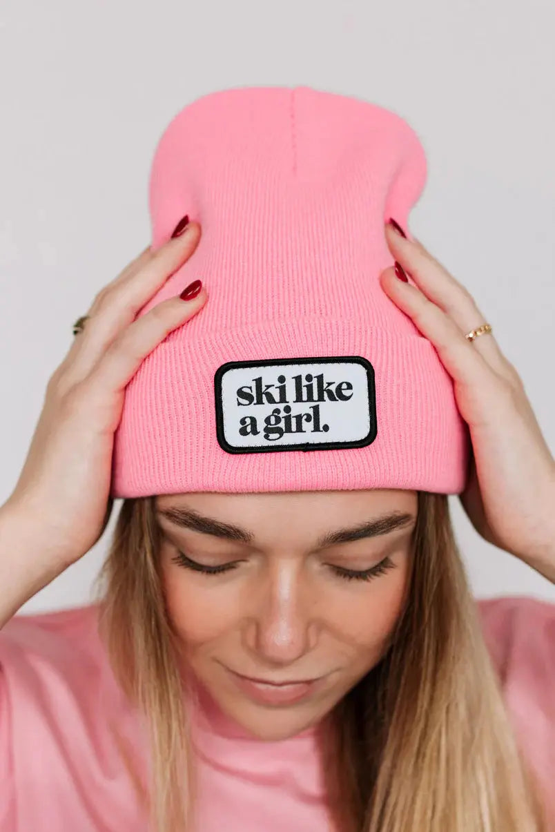 Ski Like A Girl Patch Beanie Ski Like A Girl
