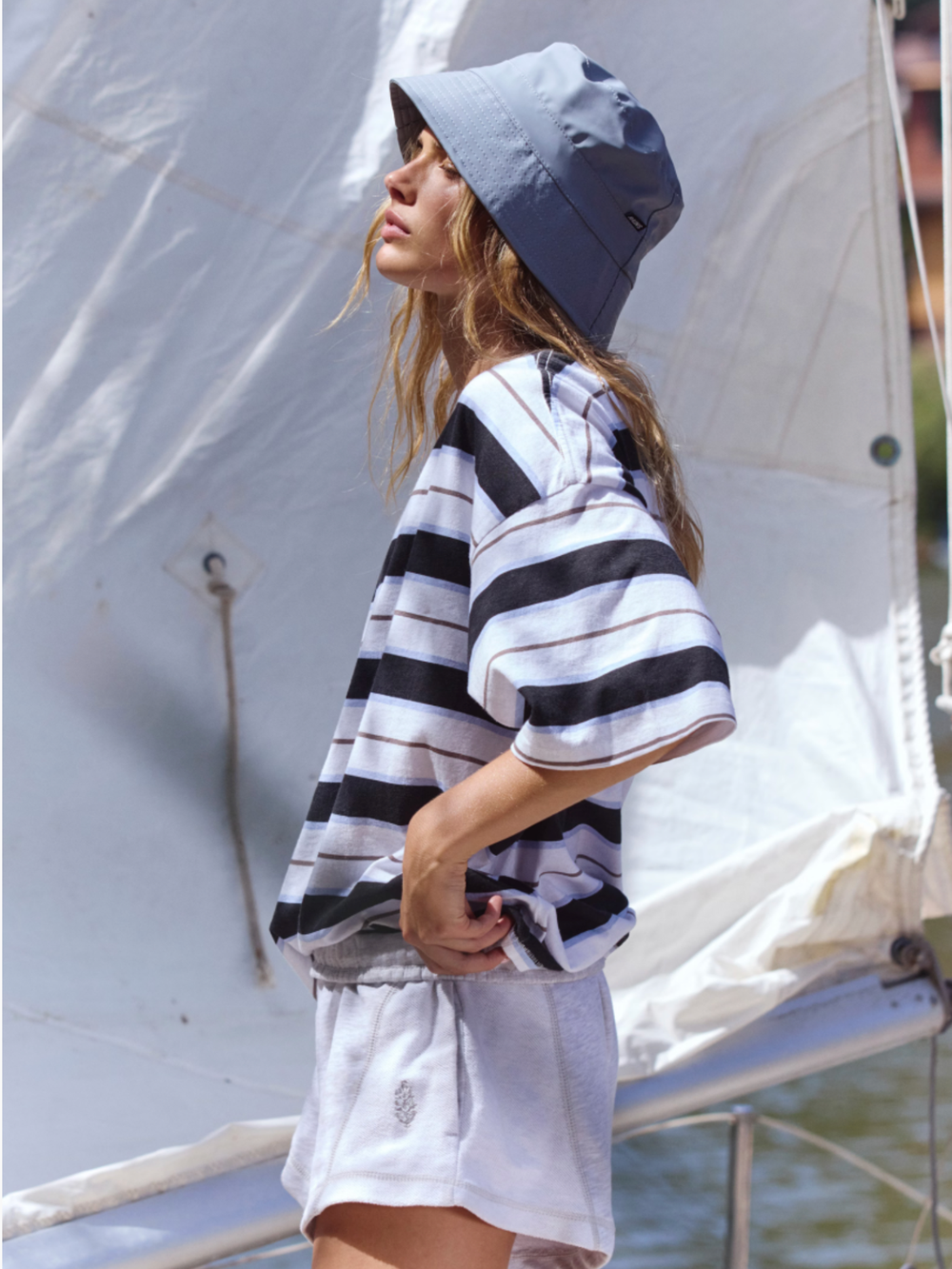  FP Movement Printed Tackle Tee White Stripe Combo 