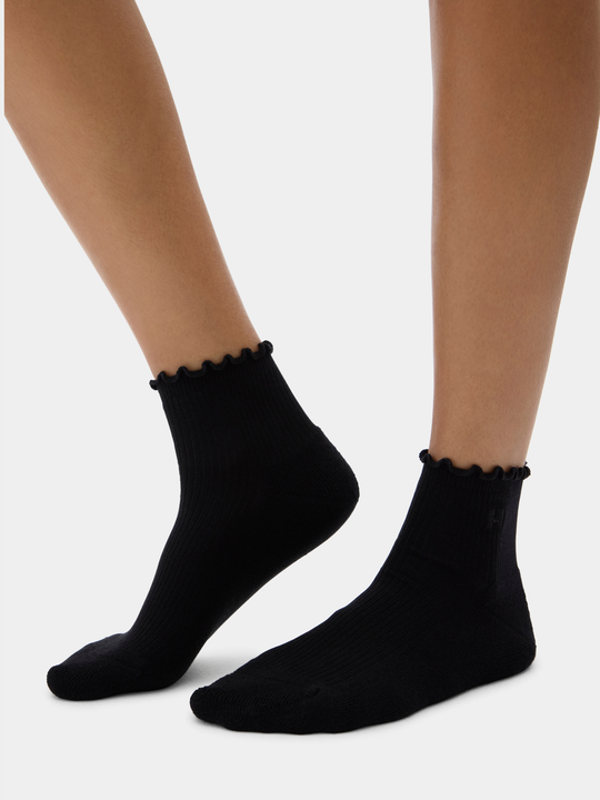 Halfdays Ruffle Socks Black/Oatmilk 