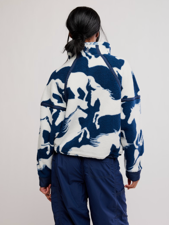 FP Movement Printed Mountain High 1/2 Zip Wild Horses 