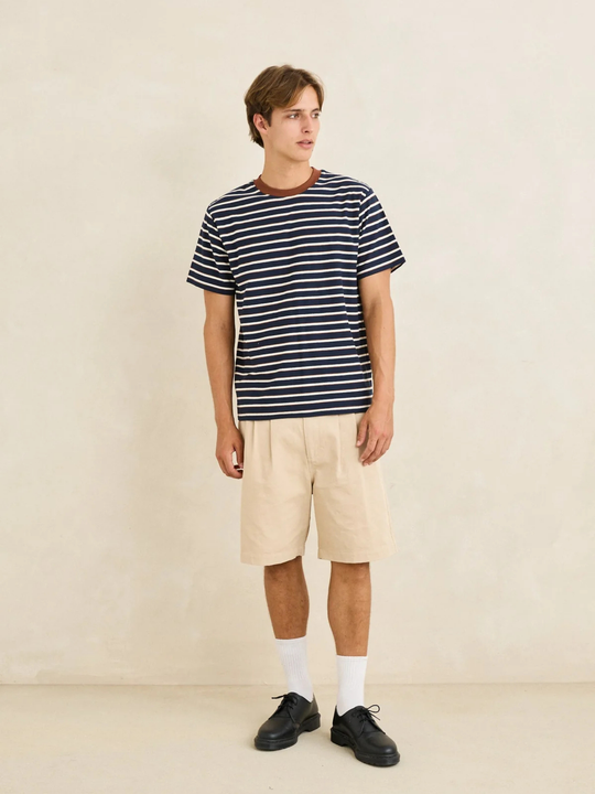 Rhythm Vintage Stripe Short Sleeve Shirt Navy