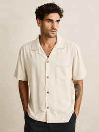 Relaxed Whip Stitch Short Sleeve Shirt