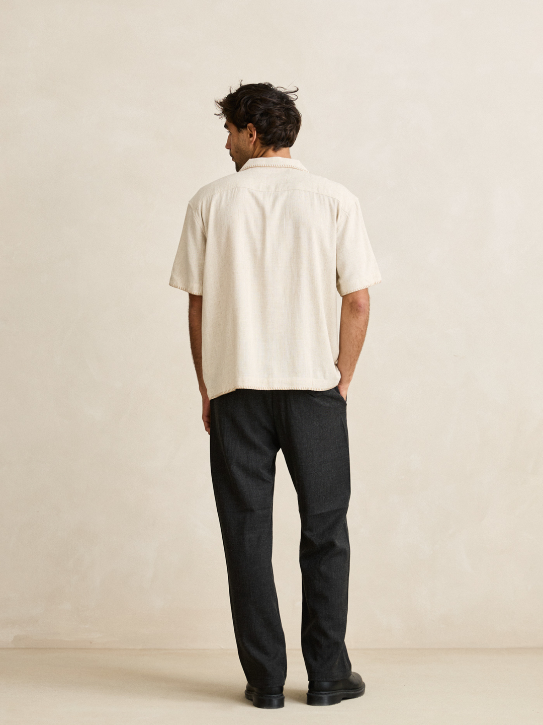 Relaxed Whip Stitch Short Sleeve Shirt