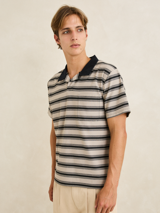 Rhythm Vintage Stripe Havana Polo Moonrock