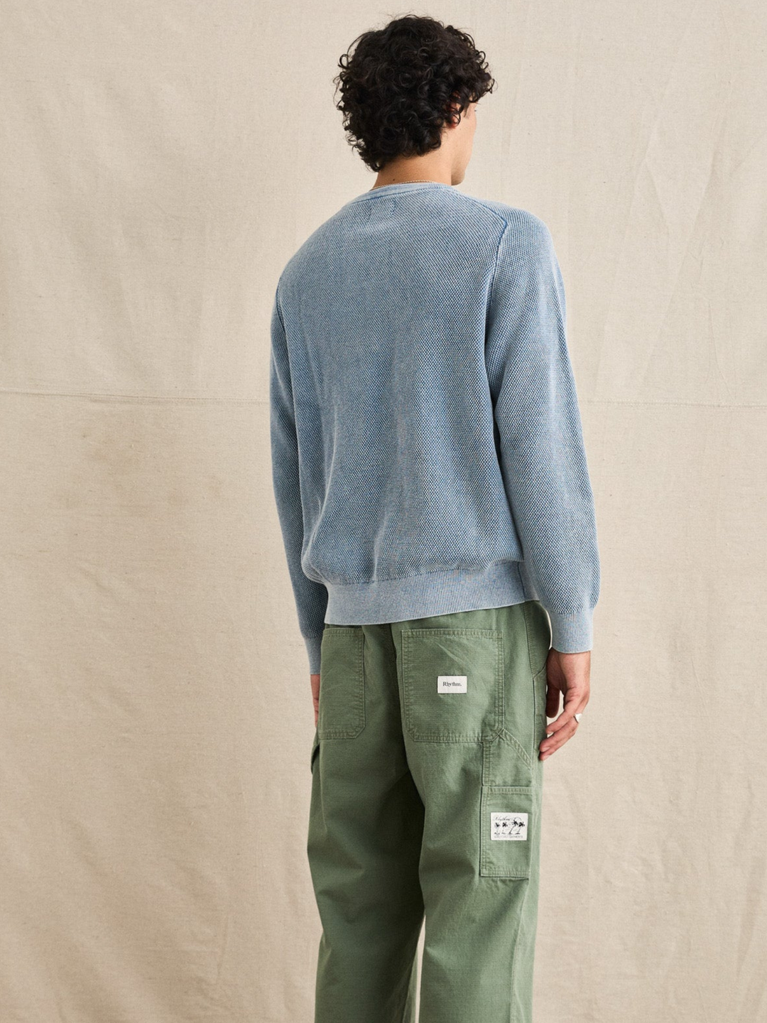 Rhythm Polu Crew Knit Washed Blue