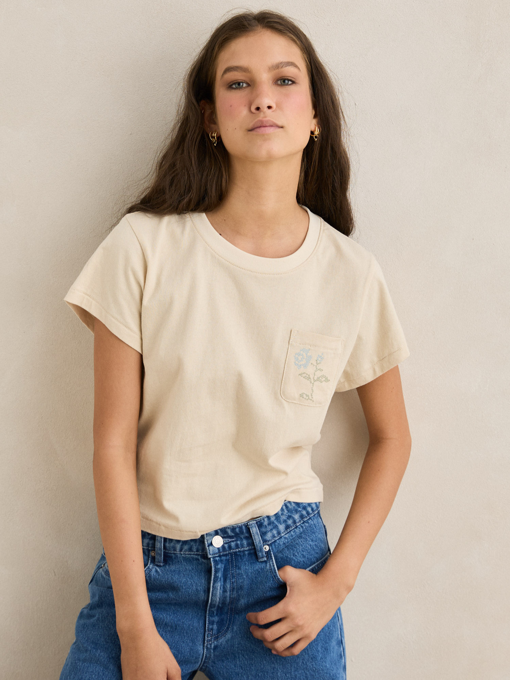 Rhythm Seaside Floral Tee Natural 