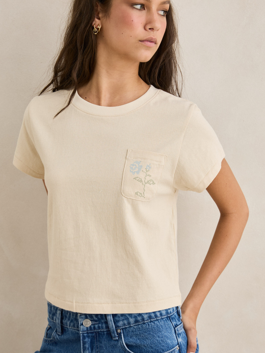 Rhythm Seaside Floral Tee Natural 