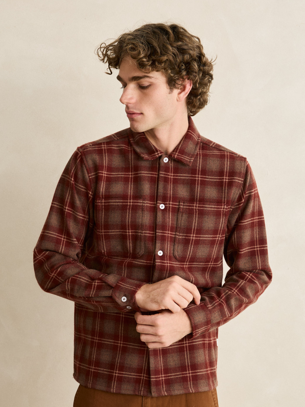 Rhythm Cross Roads Long Sleeve Flannel Red