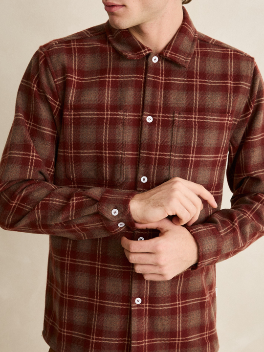 Rhythm Cross Roads Long Sleeve Flannel Red