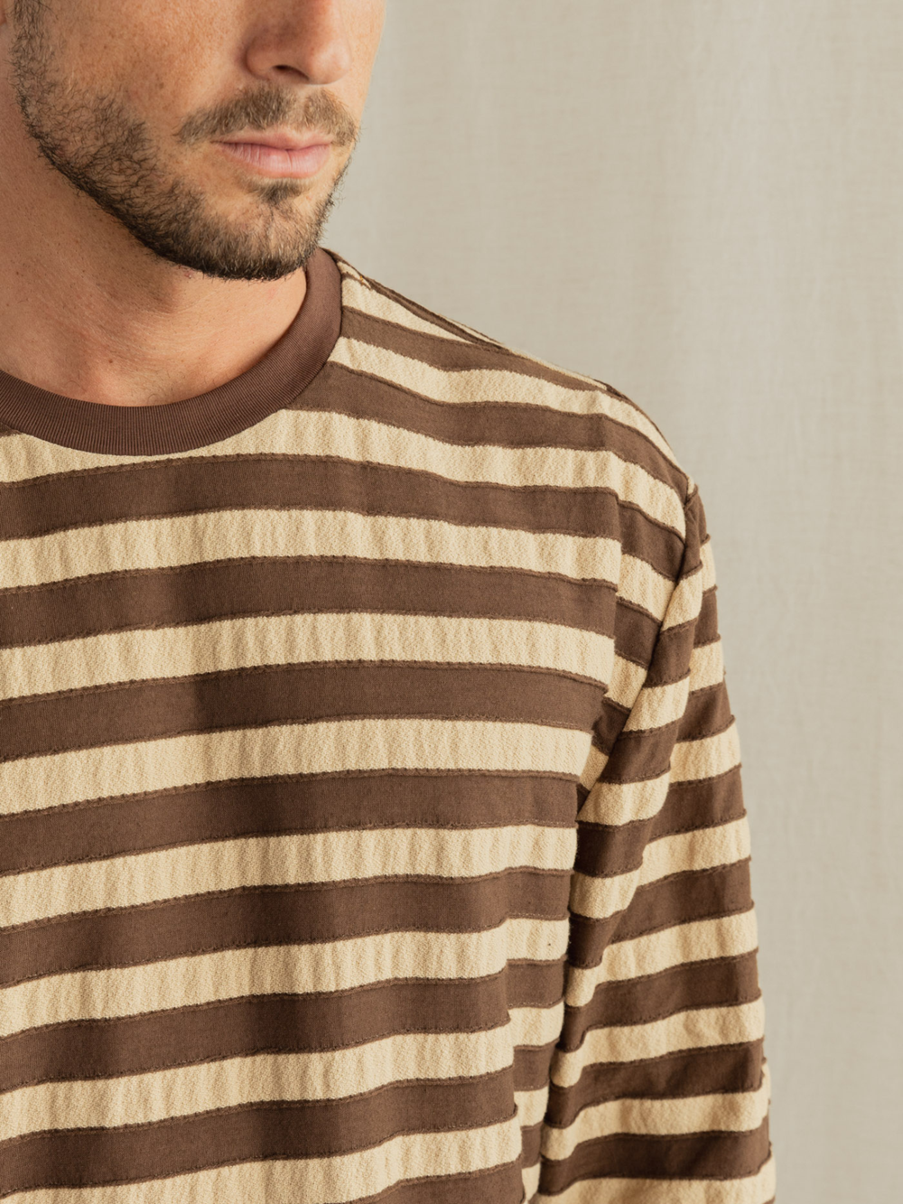 Rhythm Textured Stripe Long Sleeve Shirt