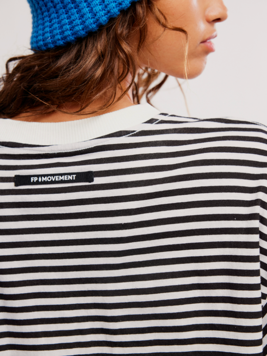  FP Movement Printed Tackle Tee Court Stripe Black W 