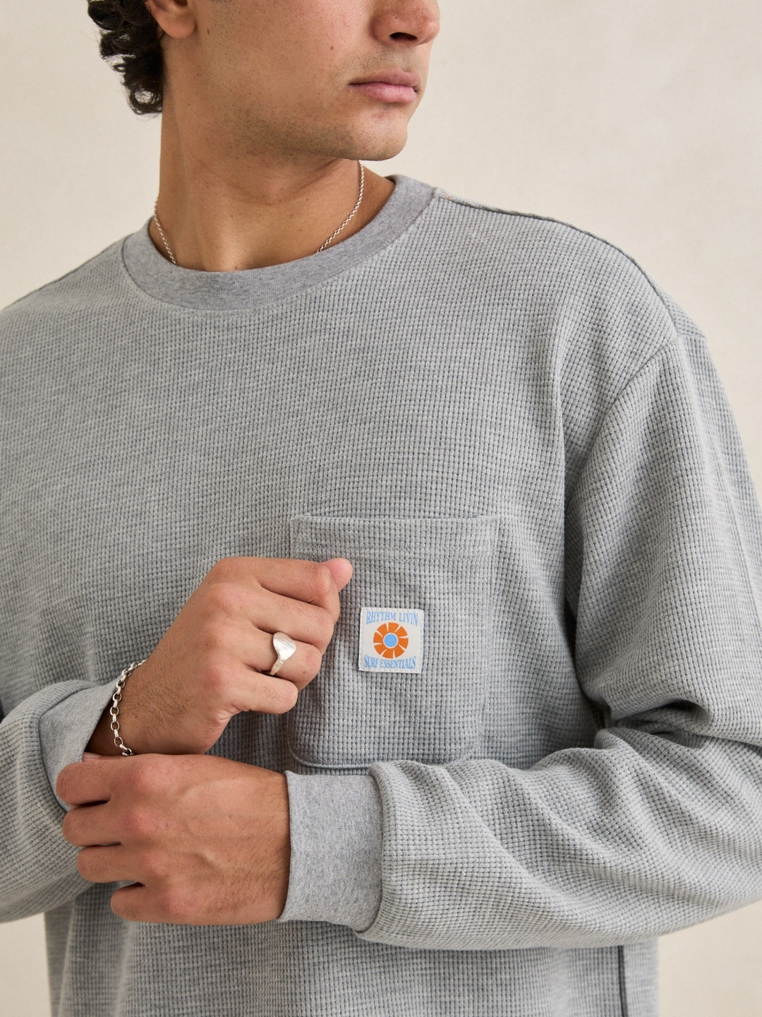 Rhythm Vintage Pocket Long Sleeve Waffle