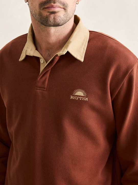 Rhythm Heritage Bloom Rugby Polo Bark