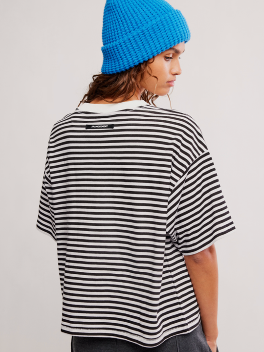 FP Movement Printed Tackle Tee Court Stripe Black W 