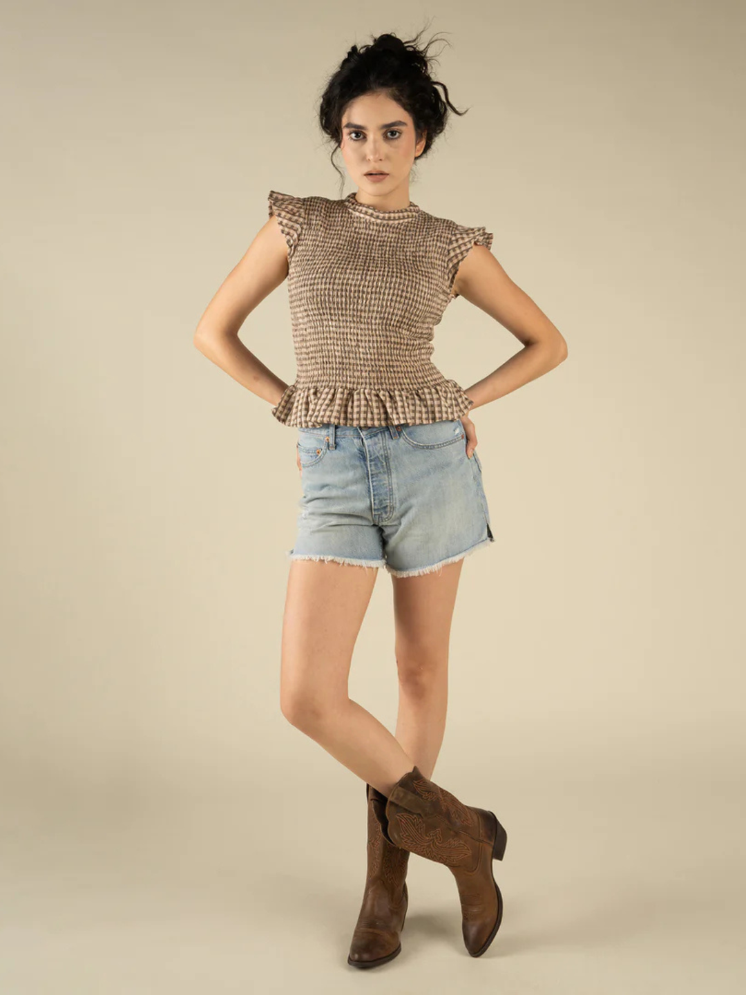 Sendero Provisions Co. Junia Low Waist Denim Short Sun Fade Blue